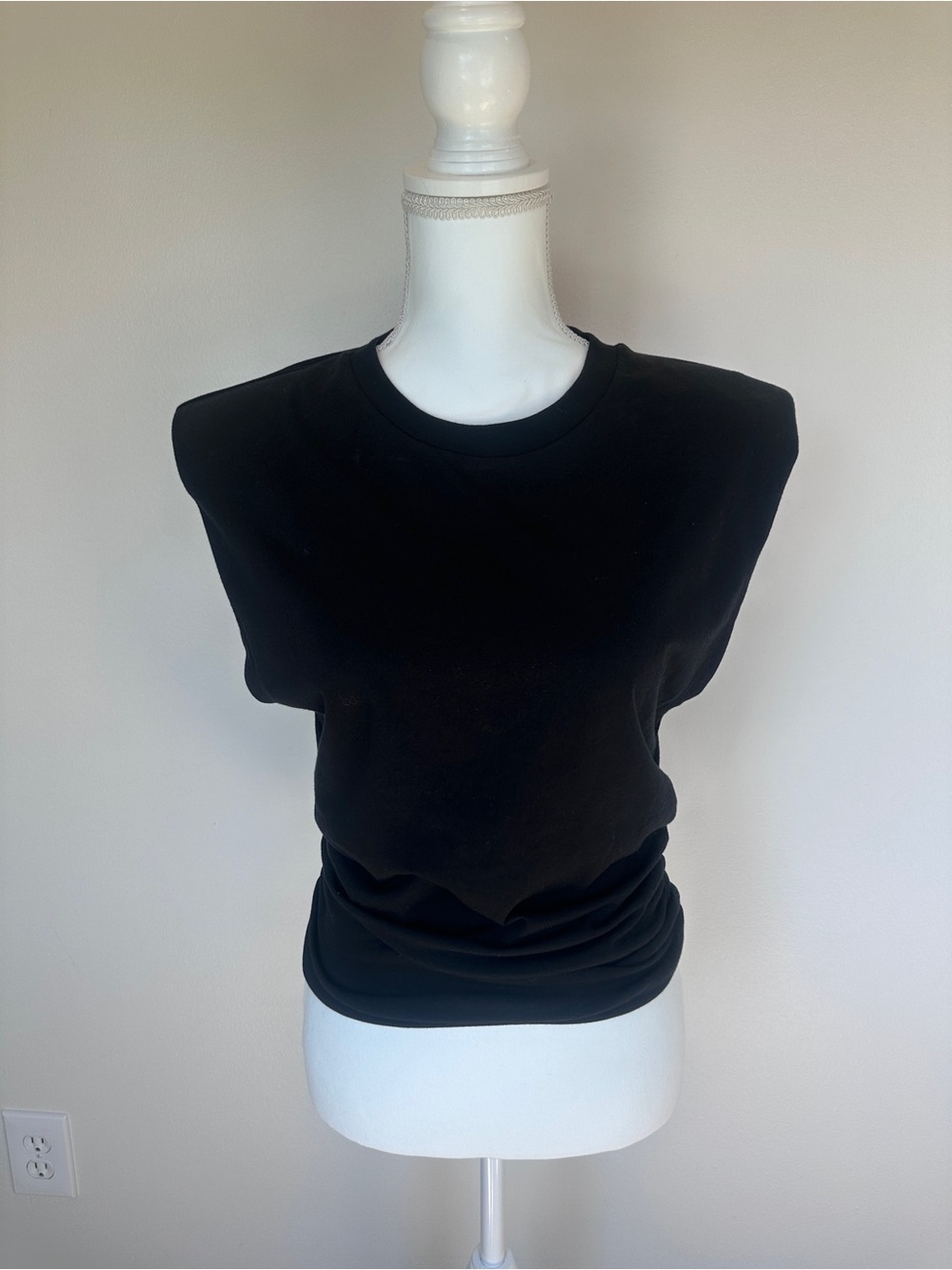 AFRM Black Ruched Muscle Tank Top Small